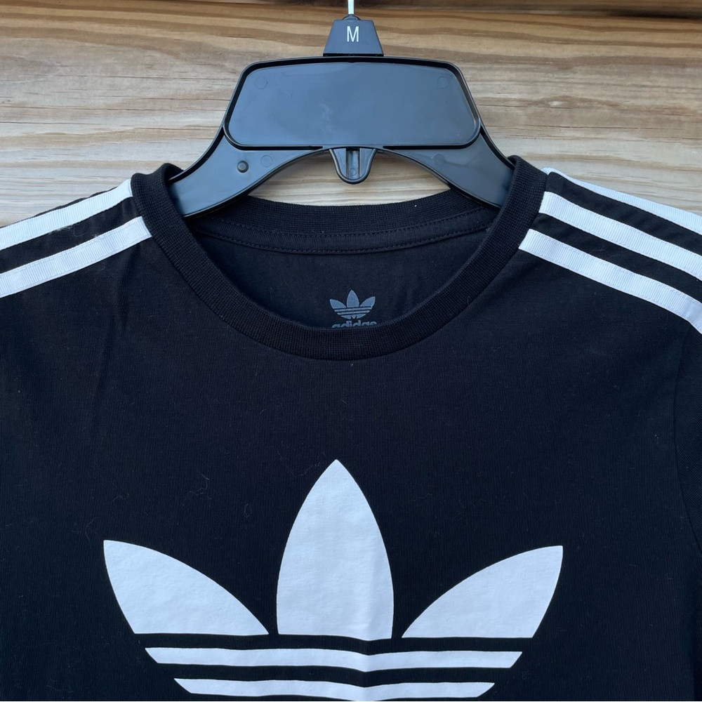 Adidas black short sleeve logo dress Girl 13-14Y - Picture 5 of 10